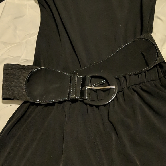 Belted Black Romper - Picture 2 of 3